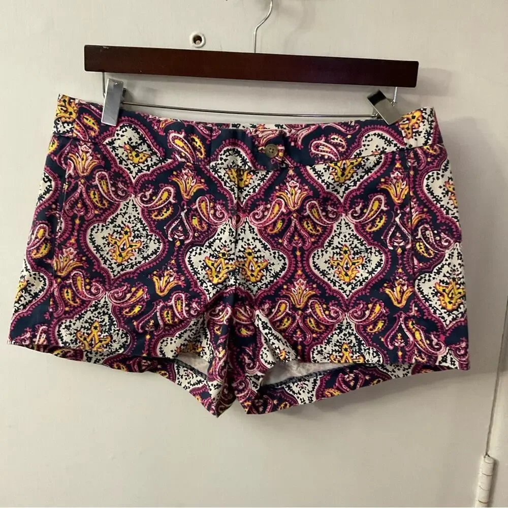 J. Crew City Fit Paisley Print Shorts 6 Preppy Classic Dopamine Bohemian Classic